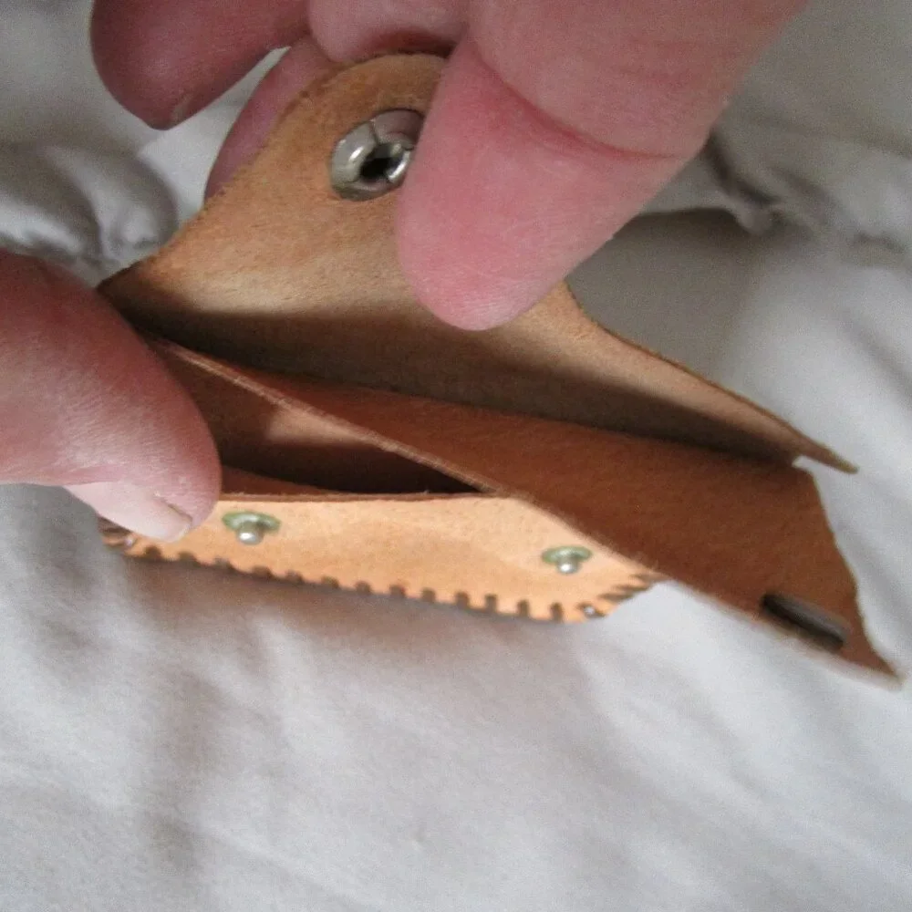 tooled leather card wallet